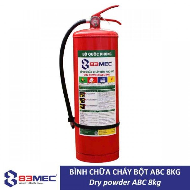 Bình chữa cháy bột ABC 8kg 83MEC – Bộ Quốc Phòng